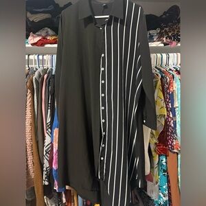 SHEIN Black and White Long Sleeve Dress